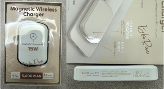Recalled Isla Rae Magnetic Wireless Charger (white)