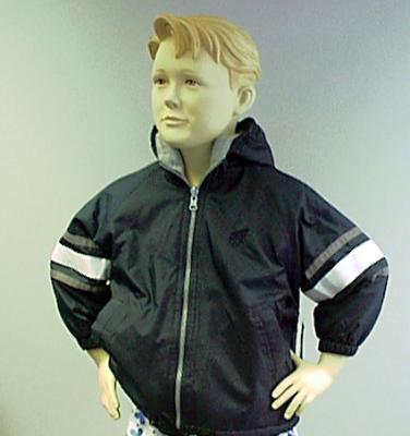 Recalled USA Olympic brand reversible boys jacket, navy nylon side