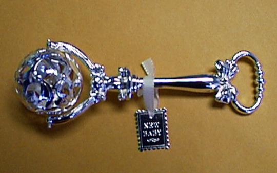Precious Keepsakes™ silver-plated "New Baby" rattle