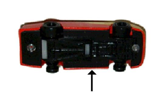 Recalled Kellogg's Nascar Hot Wheels Car showing underside