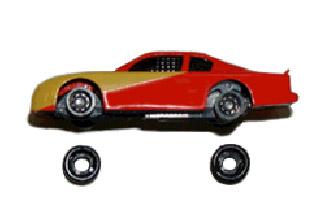 Recalled Kellogg's Nascar Hot Wheels Car with wheels off