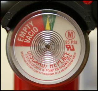 Gauge on Kiddie Fire Extinguisher