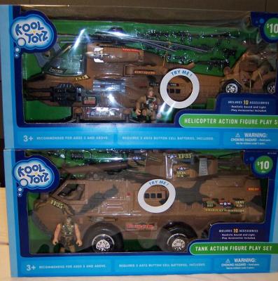 Recalled Helicopter Action Figure Play Set	and Tank Action Figure Play Set