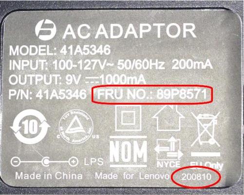 Lenovo Adapter Label