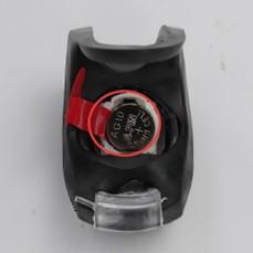 Recalled Qumeney Bicycle Light Sets - Button battery compartment position with red circled mark