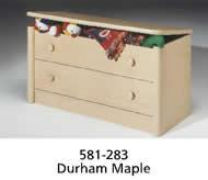 Recalled toy box, model 581-283, in Durham Maple