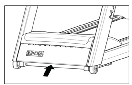 Location on recalled treadmill of serial number  