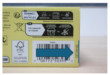 Location of date codes on product packing 