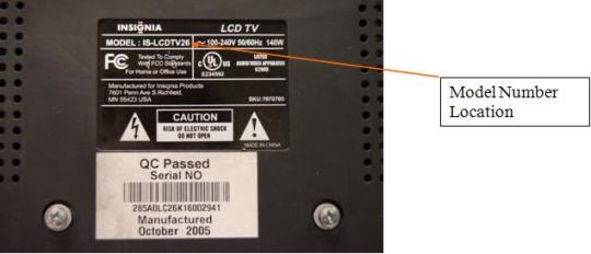 Back of recalled monitor