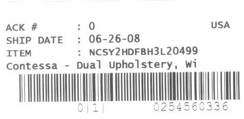 Picture of shipping label