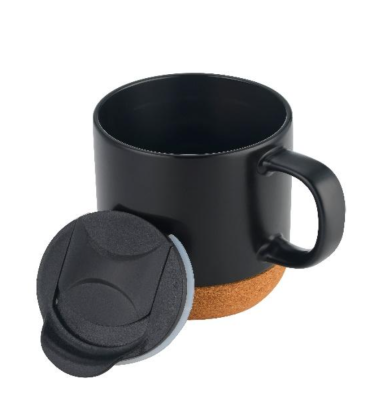 Recalled Accompany USA Ceramic Mugs in black with cork bottoms