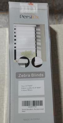 “Persilux and “Zebra Blinds” is printed on the packaging of the recalled blinds. “X003FFPT63” is printed on the barcode label.