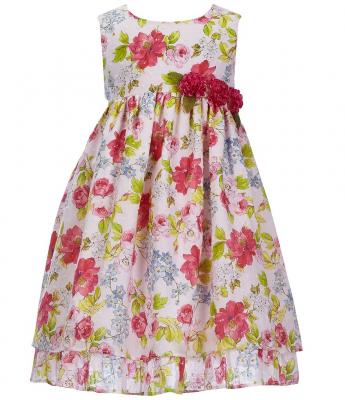 Laura Ashley London Girl's Floral Clip Dot dress