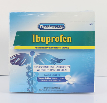 Recalled PhysiciansCare Ibuprofen in 500 Tablets (250 Packets, 2 tablets each)