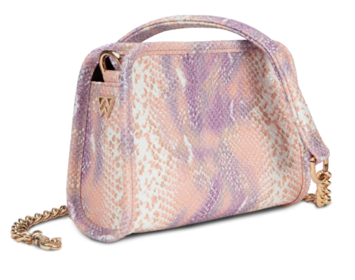 Recalled Mama & Me MINI  handbag in coral/purple python – sold exclusively at Kelly Wynne.com