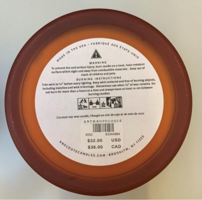 SKU number is located on the price label on the bottom of the candles