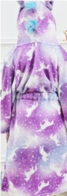 Recalled Children’s Robe: purple tie-dye with horses