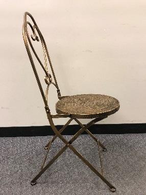 Bronze Hammered bistro chairs – side view