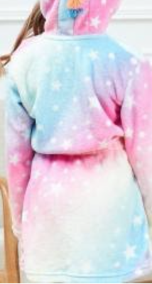 Recalled Children’s Robe: White Stars Pink/Blue Tie-Dye