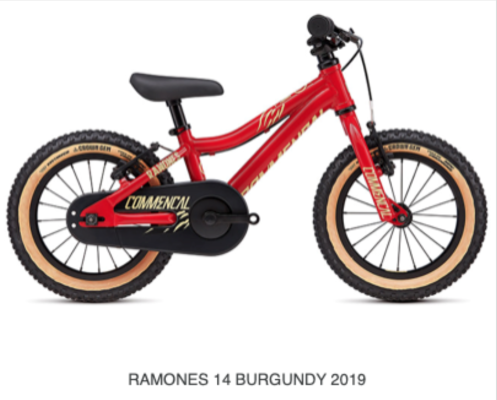 Recalled 2019 Ramones 14-inch burgundy kids bicycle 