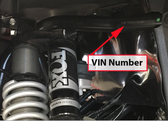 VIN location and example for recalled Honda Talon 1000 S2 and S4 recreational off-highway vehicles