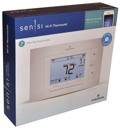 Emerson Branded Sensi WiFi thermostat packaging 