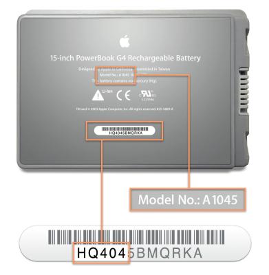 Recalled battery used in 15-inch PowerBook G4 laptop