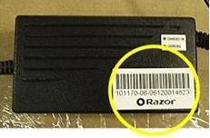 Recalled Razor® E300 Electric Scooter Barcode