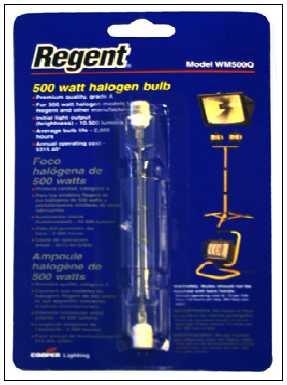 Regent 500-watt halogen bulb without Warning Label