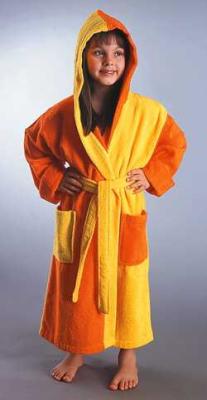 Girl wearing recalled children's bathrobe