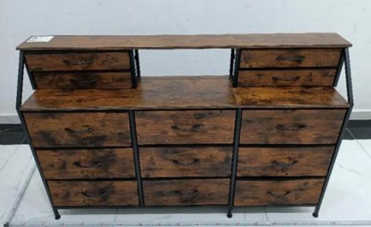 Recalled Romorgniz 13-Drawer Dresser in rustic brown (front)