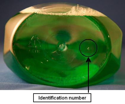 Recalled mouthwash bottle with location of identification number