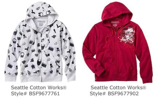 Recalled Hooded sweatshirts