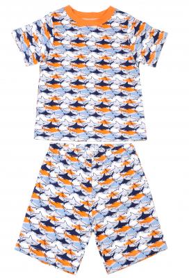 Klever Kids Short-Sleeved Allover Shark Pajama Set