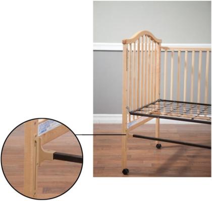 Recalled Crib with location of hazard identified