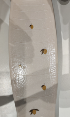 Close-up of Lemon print on the Recalled Konges Sløjd Scooter – model KS101544-P00038