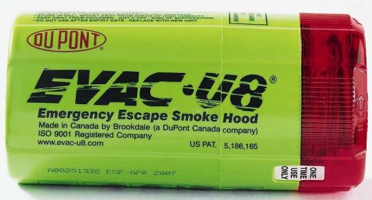 Recalled Emergency Escape Smoke Hood