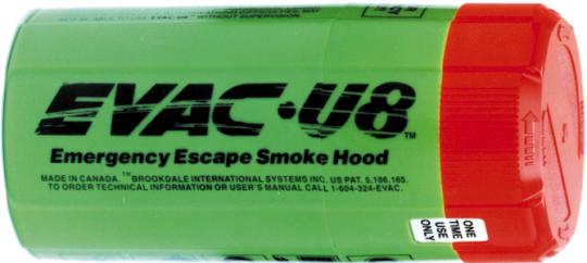 Recalled EVAC-U8 emergency escape smoke hood