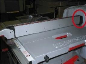 Recalled Table Saw's Rip Fence Assembly