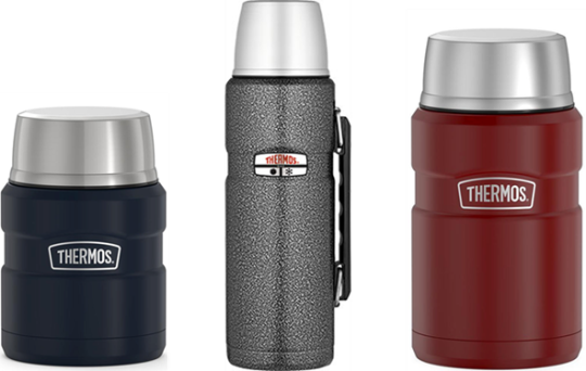 Recalled Thermos 16-oz Stainless King Food Jar (SK3000), 40-oz Sportsman Food & Beverage Bottle (SK3010), and 24-oz Stainless King Food Jar (SK3020) 