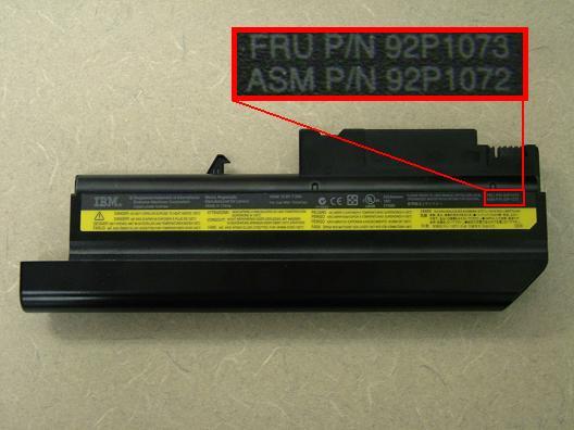 Recalled rechargeable, lithium-ion battery used in ThinkPad notebook computers