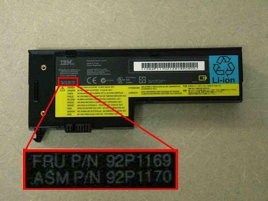 Recalled rechargeable, lithium-ion battery used in ThinkPad notebook computers