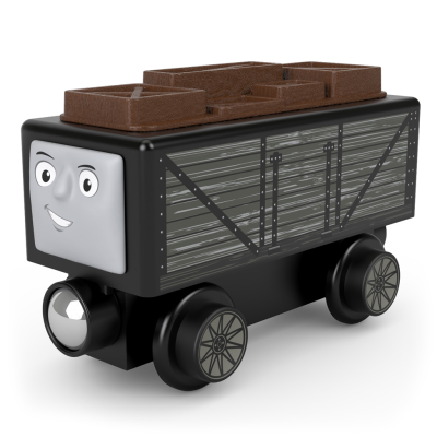 Vagoneta Troublesome Truck & Crates de la serie del ferrocarril de madera de Thomas & Friends Wooden Railway retirada del mercado (modelo HBJ89)