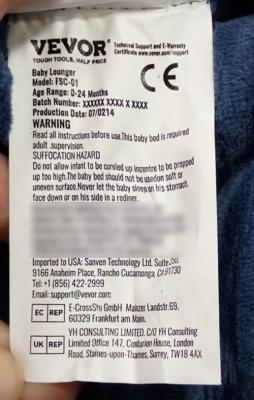 Sewn in label with manufacturing information