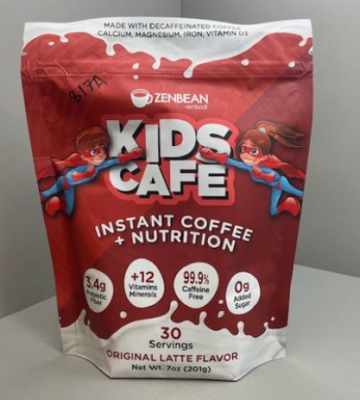 Recalled Zenbean Kids Café Instant Coffee+ Nutrition Original Latte (30srvs) - front