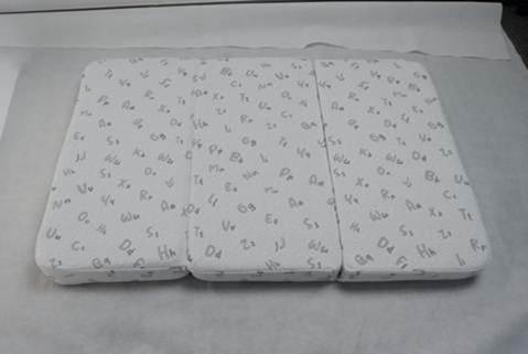 Recalled Voomf Tri-Fold Play Yard Mattress – letters print