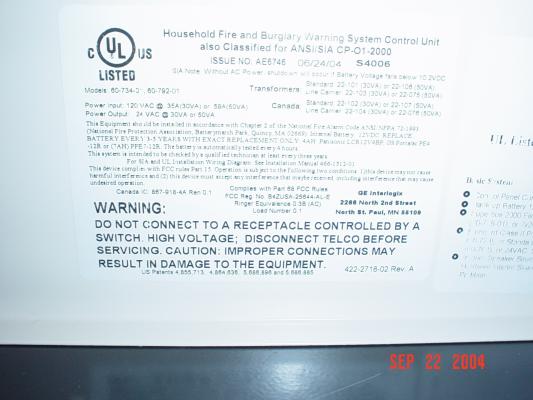 Warning label on recalled smoke detector