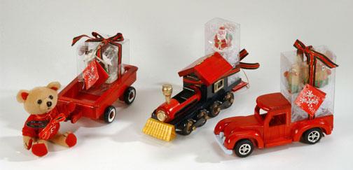 Wooden car with candy