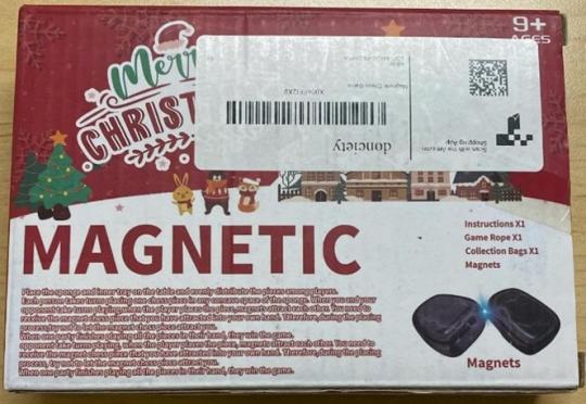 "Magnetic” is printed on the back of the recalled Christmas-themed magnetic chess games