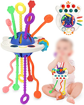 Recalled Yetonamr Pull String Teething Toy – blue